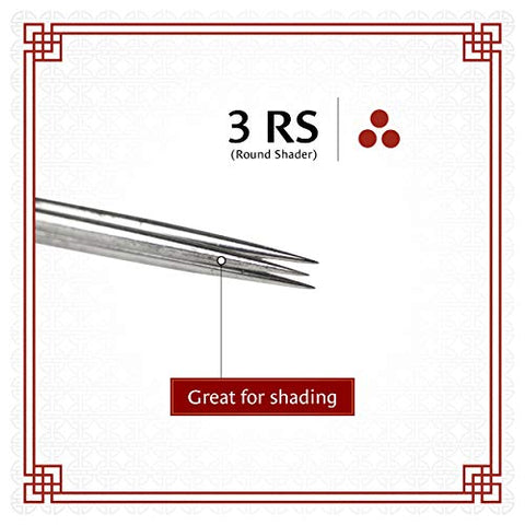 Image of One Tattoo World 3 Round Shader Individually Packed and Sterilized Tattoo Needles (50 Pack) OTW-3RS