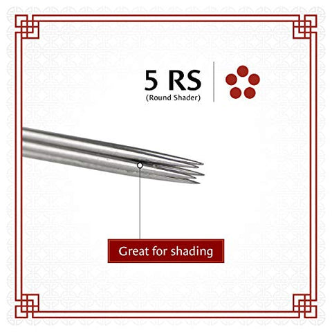 Image of 1TattooWorld 50 Tattoo Needles 5rs 5 Round Shader