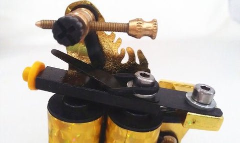 Image of 1TattooWorld Premium Handmade Copper Wire Coils Tattoo Machine Liner & Shader, Gold, OTW-J0462