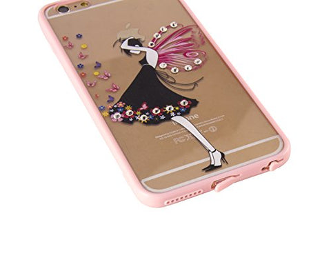 Image of BiCoreTech Crystal Rhinestone Soft Rubber Bumper Bling Diamond Glitter cell phone case with screen protector for IPhone 6-Plus, BCT-CCF0016P