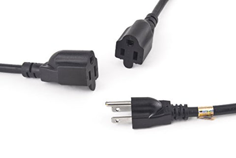 Image of BiCoreTech 12 Pack Power Extension Cord Cable, Outlet Saver, 3 Prong, 16AWG-13A, UL Listed, BCT-PC3M12