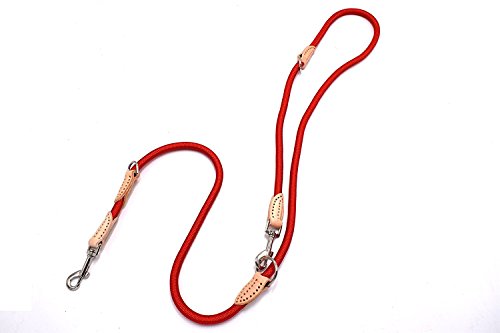 PetsCaptain Double Head 6-Way Multi-Functional 0.5" Diameter Heavy Duty Rope Dog Leash (3 Different Length Leash 42", 54", or 72", Quick Tie-Off, Hands-Free, or Double Dog Leash)