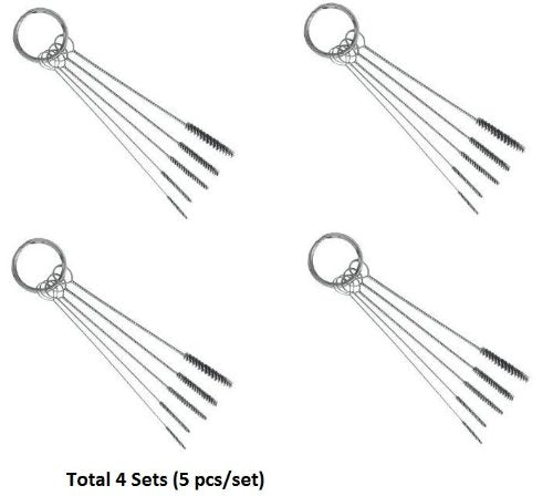 1TattooWorld 4 Sets (5 Pieces/Set) Tattoo Tube Cleaning Brushes OTW-A021BS4