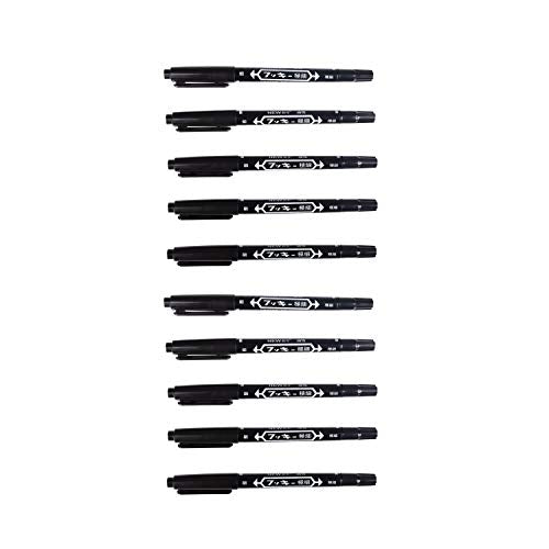One Tattoo World Tattoo & Piercing Skin Marker | Dual-tip Pen Marking Scribe in Black | 10pcs