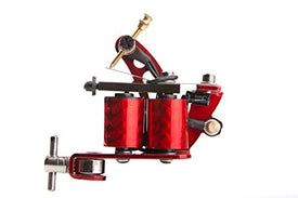 1TattooWorld (2) x Professional Cast Iron 10 Wrap Aluminum Coils Tattoo Machine Liner & Shader, Red, OTW-M025-2