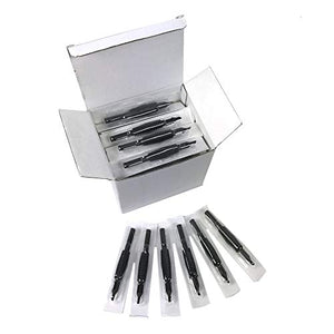 1TattooWorld (50) X STERILIZED ASSORTED (ROUNDS/MAGS/FLATS) TUBES WITH BLACK RUBBER GRIPS 5/8", OTW-Grip-50M