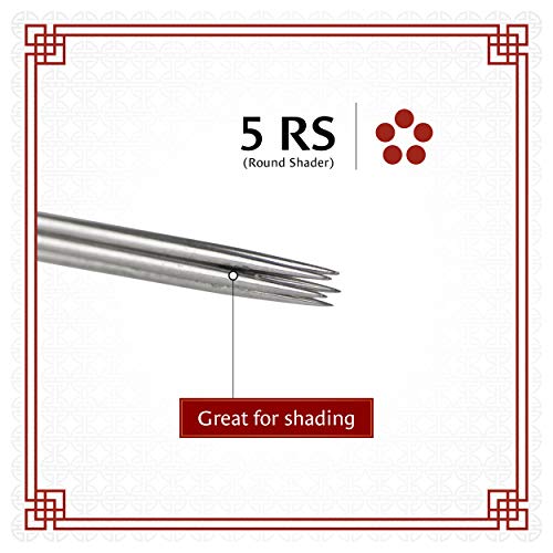 1TattooWorld 50 Tattoo Needles 5rs 5 Round Shader