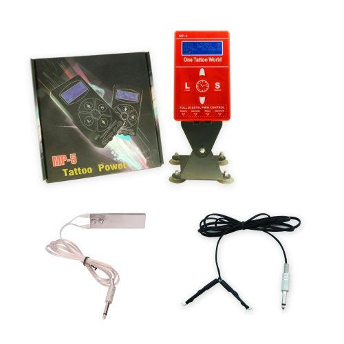 1TattooWorld Premium Quality Dual-Function Digital Display Tattoo Power Supply Red Color, OTW-PH102R