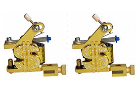 (2) x Professional Aluminum Coils Tattoo Machine Liner & Shader, Gold, OTW-M047-1