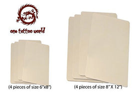 1TattooWorld 8 x SHEETS OF LARGE AND MEDIUM SIZES TATTOO PRACTICE SKINS, OTW-TAB-8
