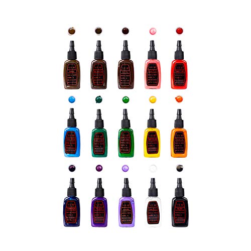 One Tattoo World Premium Tattoo Ink Set | 15 Colors | 15 ml Bottles