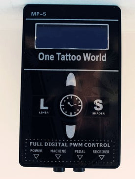One Tattoo World Premium Quality Dual-Function Digital Display Tattoo Power Supply Black Color, OTW-PH102