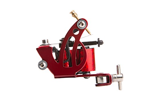 1TattooWorld (2) x Professional Cast Iron 10 Wrap Aluminum Coils Tattoo Machine Liner & Shader, Red, OTW-M025-2