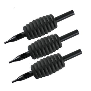 1TattooWorld (50) X STERILIZED ASSORTED (ROUNDS/MAGS/FLATS) TUBES WITH BLACK RUBBER GRIPS 5/8", OTW-Grip-50M