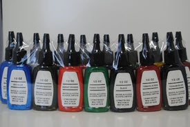 1TattooWorld Professional Tattoo Kit 4 Handmade Machine Gun Digital Power Supply Needles 15 color 1/2 oz Inks, OTW-KK03