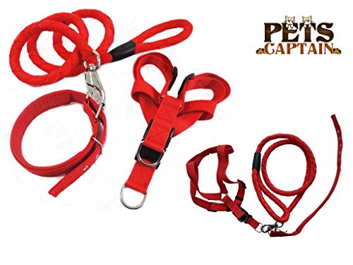 PetsCaptain Pet Supplies for Dog Leash, Dog Collar, and Dog Harness Bundle, Various Size for Small to Extra Large Dogs and Cats