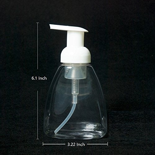 1TattooWorld 2 Pack of Foaming Liquid Soap Dispensers White Pumps Empty Plastic Soap Pump Bottles 8.5oz/250ml Capacity, to Use with Liquid Soap, Dish Soap, Body Wash etc