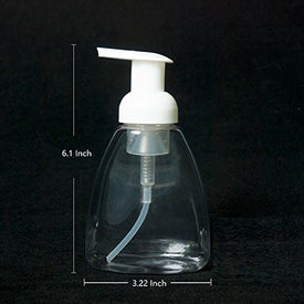 1TattooWorld 2 Pack of Foaming Liquid Soap Dispensers White Pumps Empty Plastic Soap Pump Bottles 8.5oz/250ml Capacity, to Use with Liquid Soap, Dish Soap, Body Wash etc