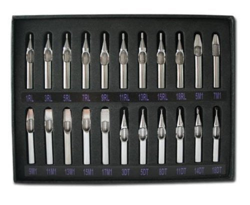 1TattooWorld 22pcs Tattoo Stainless Steel Tips Set, OTW-TK-2.1