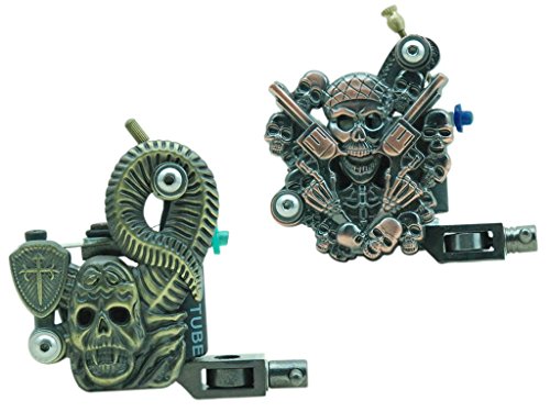 1TattooWorld Professional Tattoo Kit 2 Tattoo Machines, Digital Power Supply, 15 Color 5ml Tattoo Inks, Grips, Needles, Transfer Paper etc, OTW-KTB215A