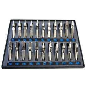22 Pc 304 Stainless Steel Tattoo Tip Kit professional gun machine Set