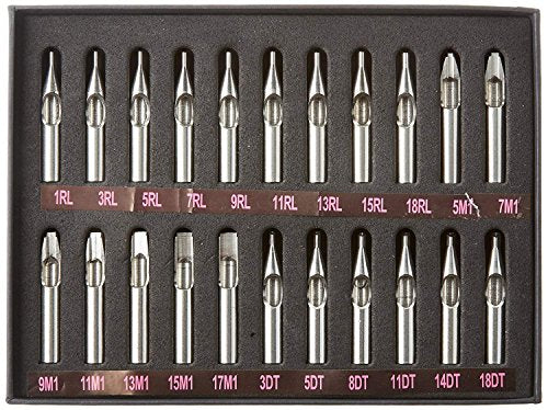 AZDeal 22pcs Tattoo Tip Kit 304 Stainless Steel Tattoo Tip Kit professional gun machine Set